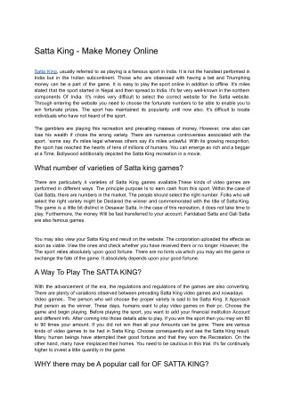 Satta King - Make Money Online