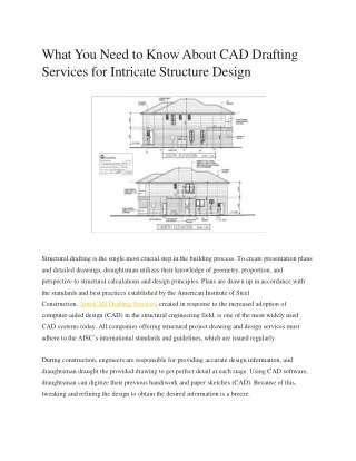 What You Need to Know About CAD Drafting Services for Intricate Structure Design