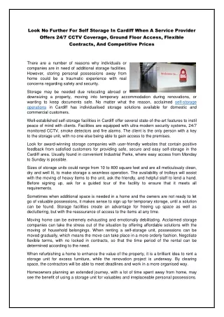 look no further for self storage in cardiff when