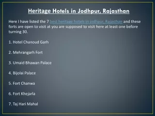 Top 7 Best Heritage Hotels in Jodhpur, Rajasthan