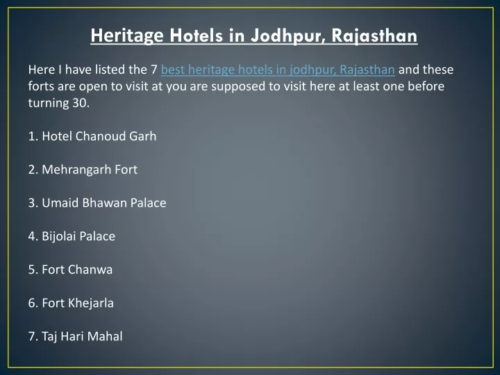 heritage hotels in jodhpur rajasthan