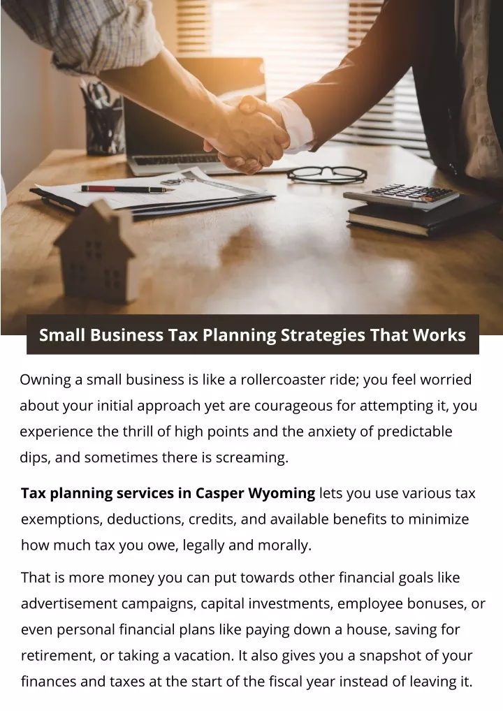 small business tax planning strategies that works