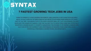 Top 7 fastest growing tech jobs in USA