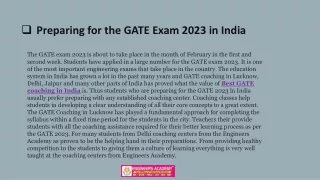 preparing for the gate exam 2023 in india