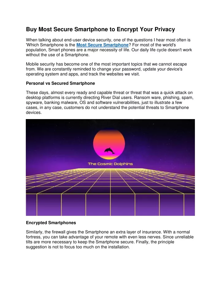 buy most secure smartphone to encrypt your privacy