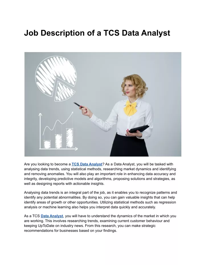 job description of a tcs data analyst