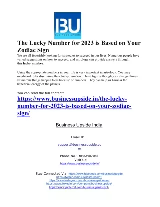 the lucky number for 2023 is based on your zodiac