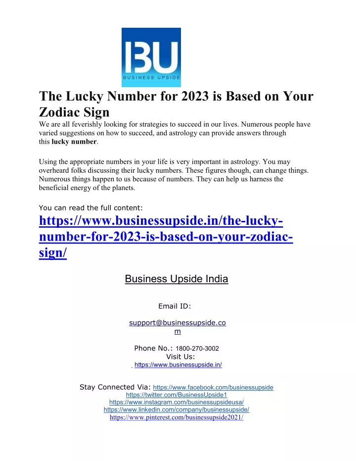 the lucky number for 2023 is based on your zodiac