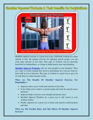 Shoulder Superset Workout
