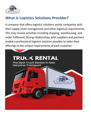 What Is Logistics Solutions Provider?