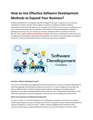 how to use effective software development methods