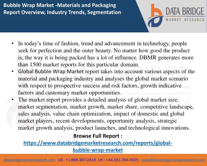 bubble wrap market materials and packaging report