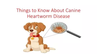 Things to Know About Canine Heartworm Disease