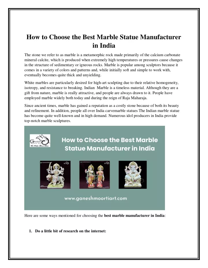 how to choose the best marble statue manufacturer