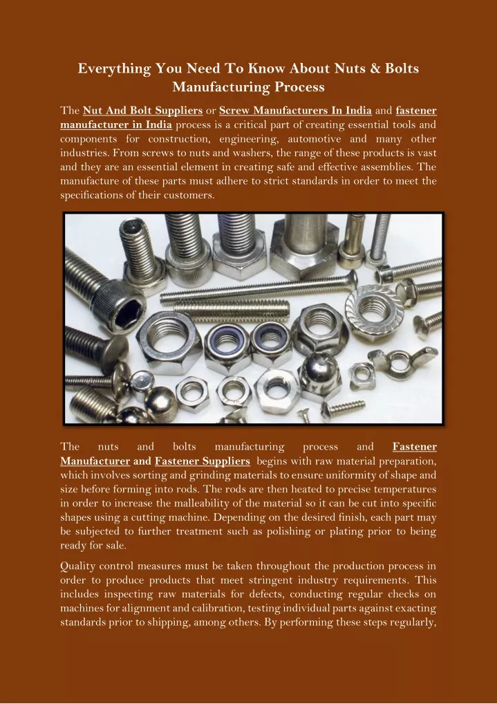 everything you need to know about nuts bolts