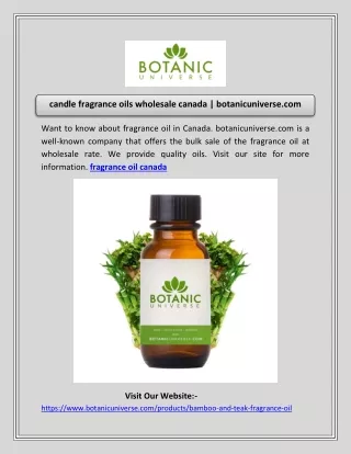 fragrance oil canada | botanicuniverse.com