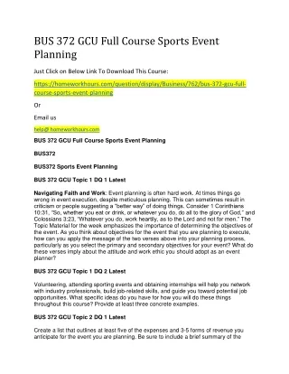 bus 372 gcu full course sports event planning