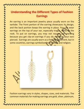 Understanding the Different Types of Fashion Earrings_Alter'sGemJewelry