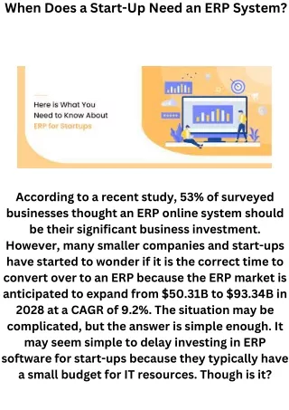 When Does a Start-Up Need an ERP System