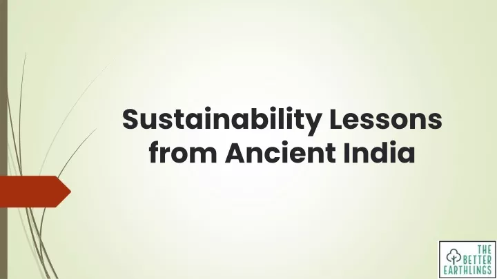 sustainability lessons from ancient india