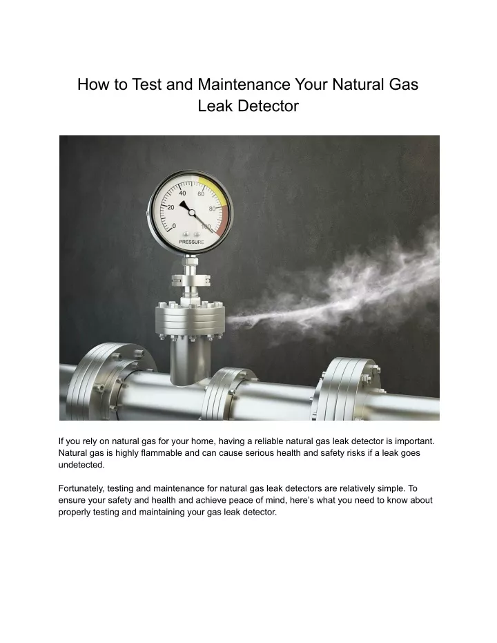 how to test and maintenance your natural gas leak