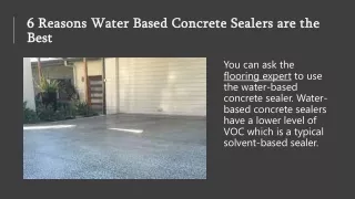 6 Reasons Water Based Concrete Sealers are the Best
