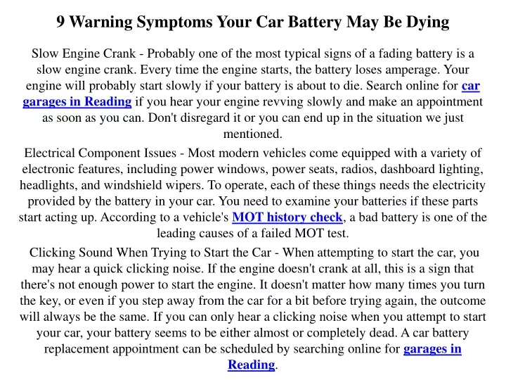 9 warning symptoms your car battery may be dying