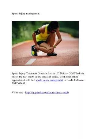 Sports injury management