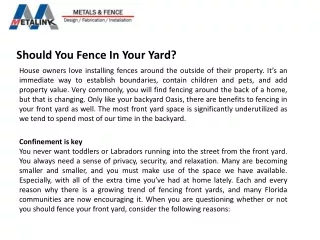 Should you fence in your yard