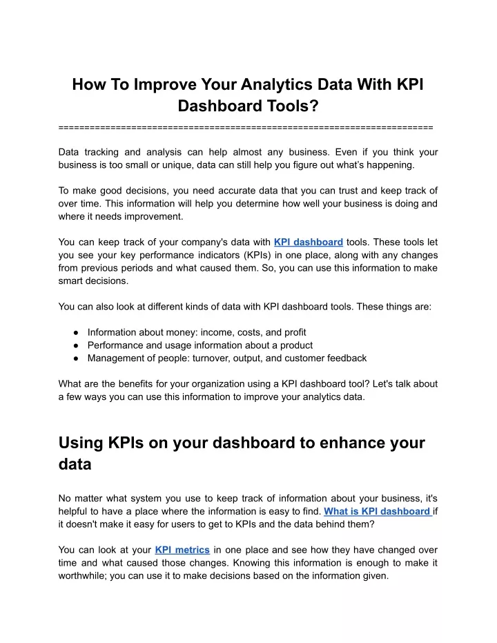 how to improve your analytics data with