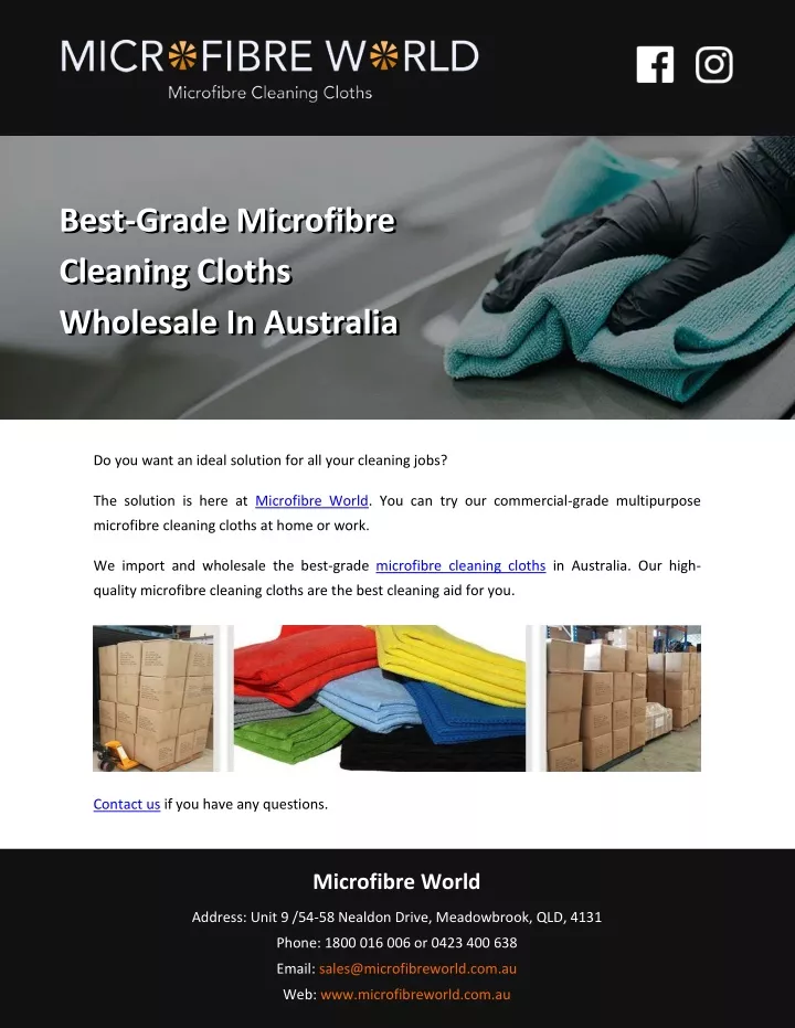 best grade microfibre cleaning cloths wholesale