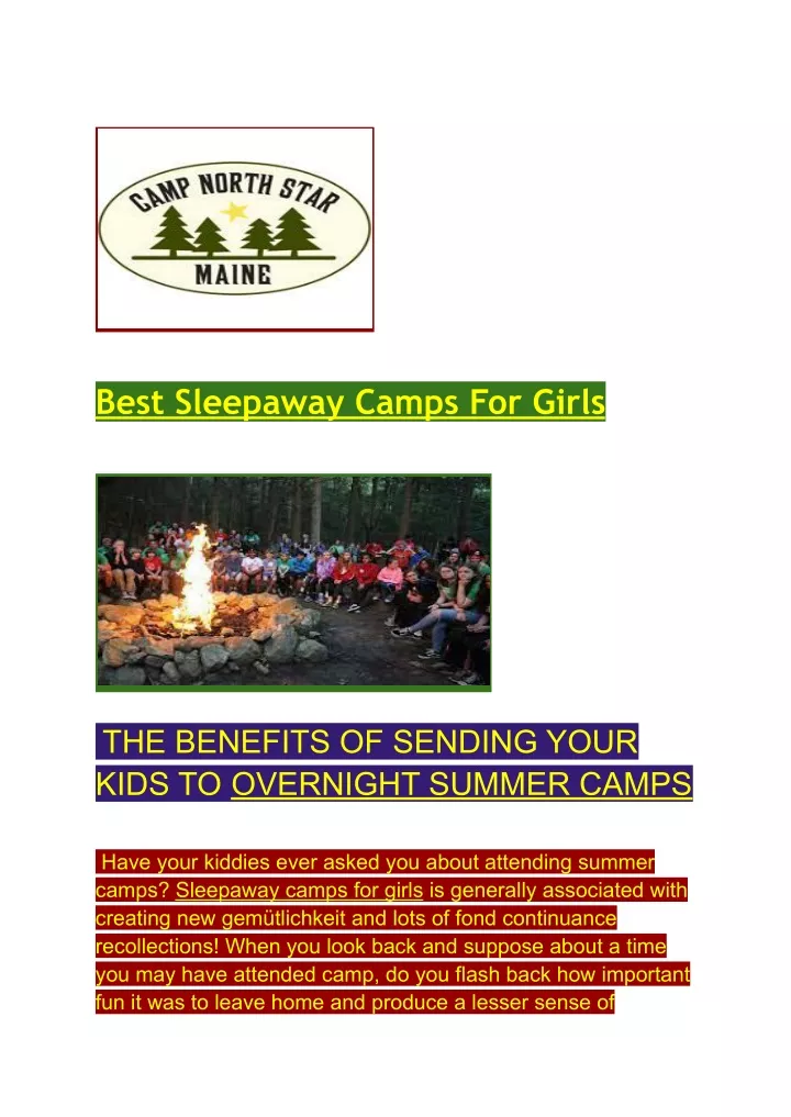 best sleepaway camps for girls