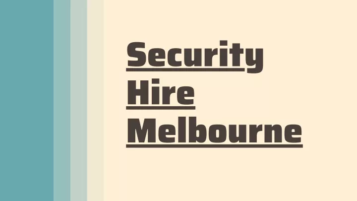 security hire melbourne