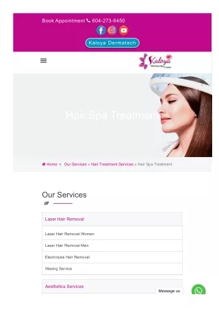 Hair Spa Treatment Salon in Surrey