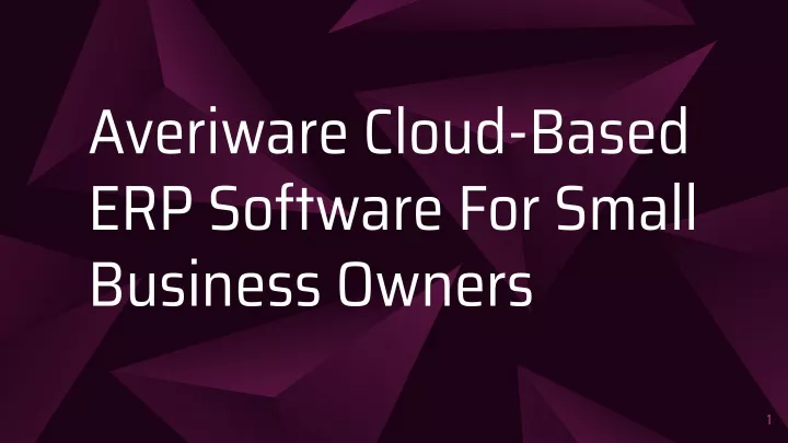 averiware cloud based erp software for small