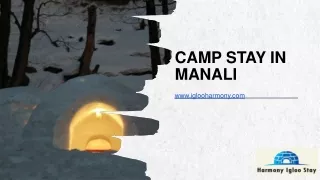 camp stay in manali