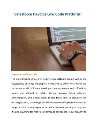 Salesforce DevOps Low Code Platform!