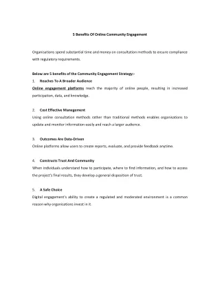 5 Benefits Of Online Community Engagement