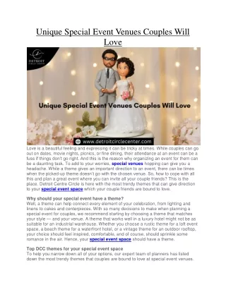 Unique Special Event Venues Couples Will Love