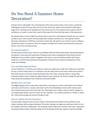 How To Do Summer Friendly Home Decoration
