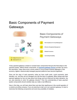 Basic Components of Payment Gateways