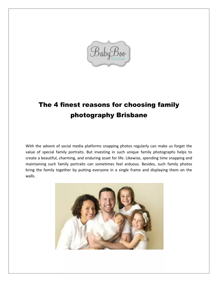 the 4 finest reasons for choosing family