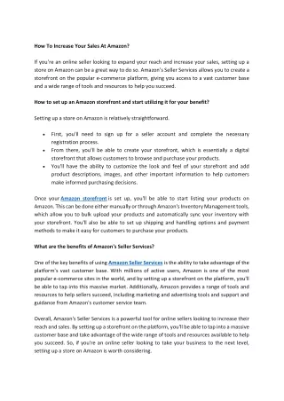 how to increase your sales at amazon