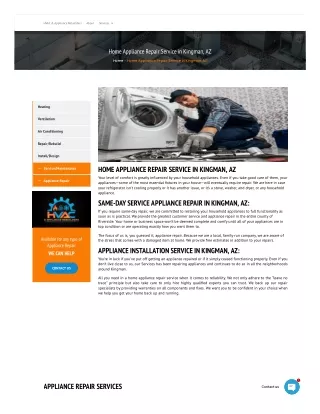 Appliance services repair