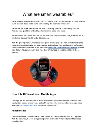 what are smart wearables