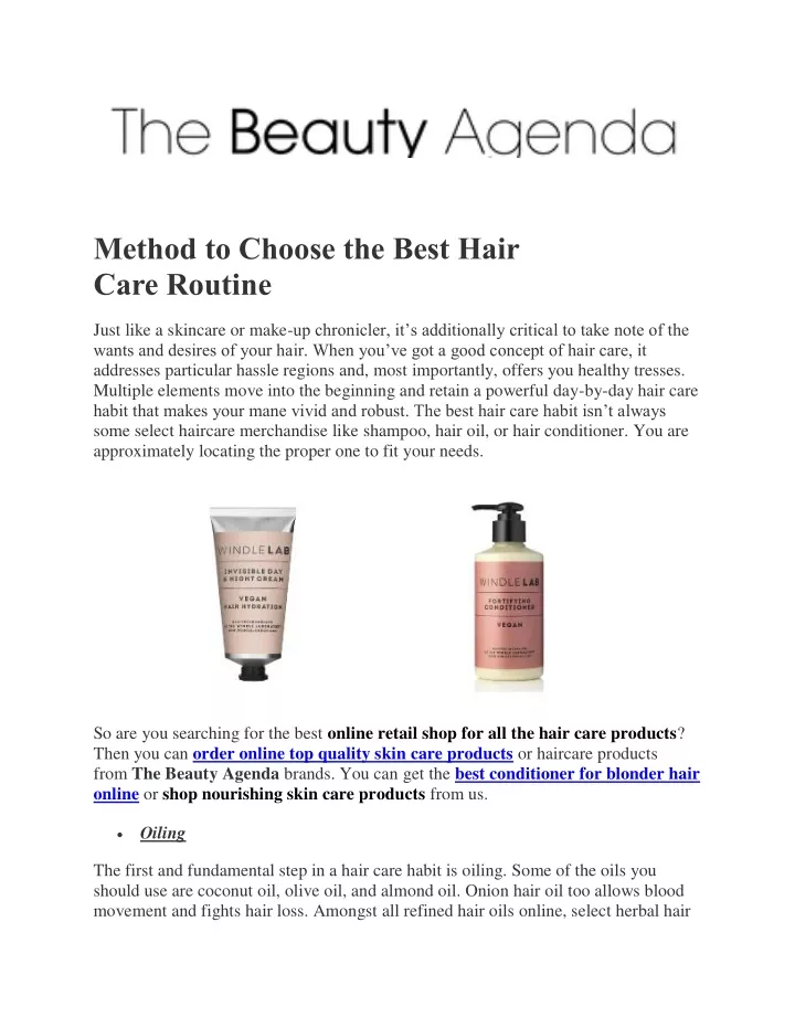 method to choose the best hair care routine