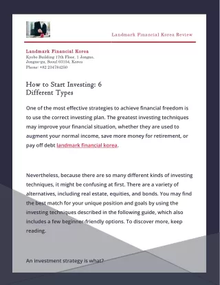 How to Start Investing 6 Different Types