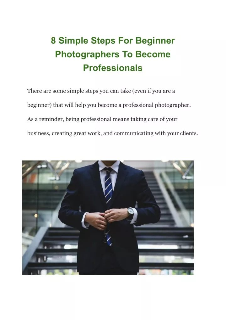 8 simple steps for beginner photographers