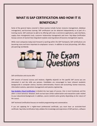 WHAT IS SAP CERTIFICATION AND HOW IT IS BENEFICIAL