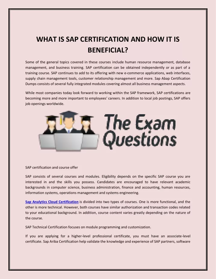 what is sap certification and how it is beneficial
